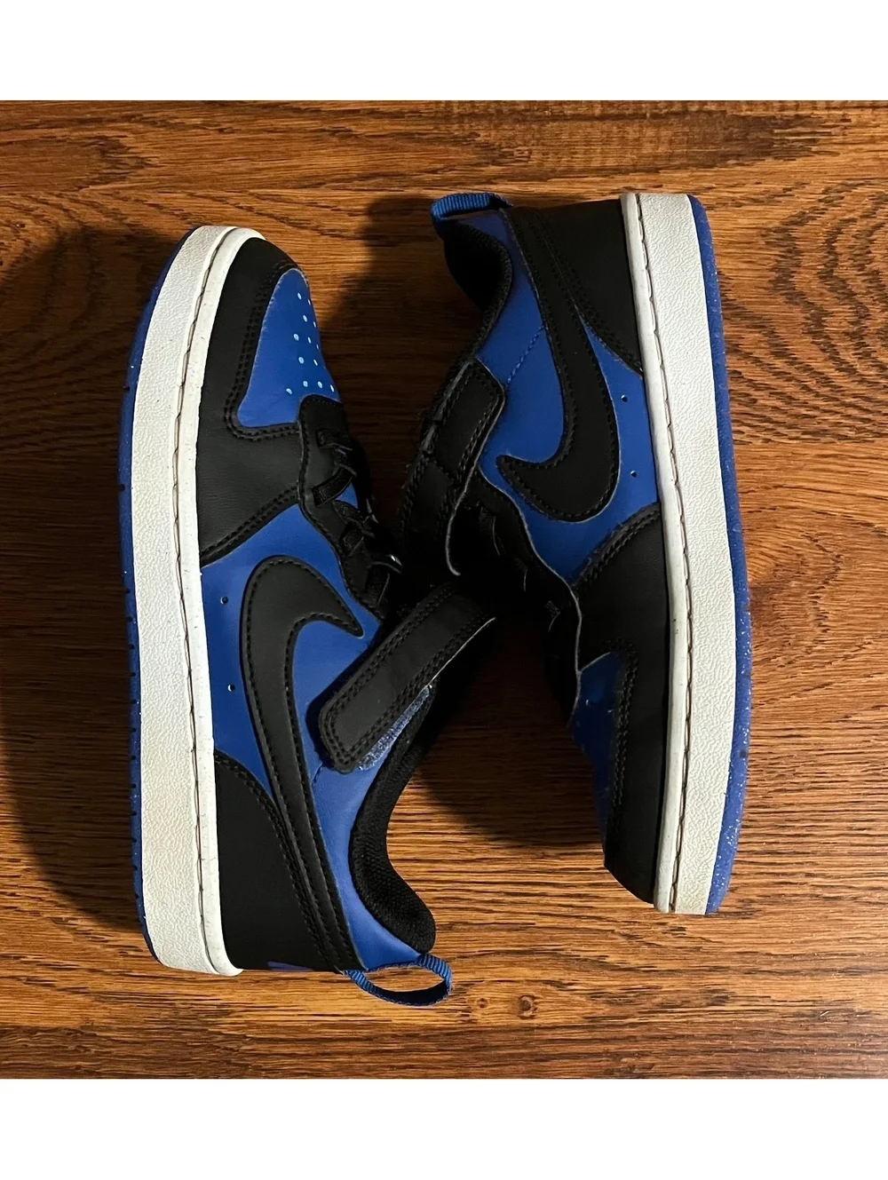 Nike Kids' Court Borough Low 2 (2Y) Blue and Black Sneakers